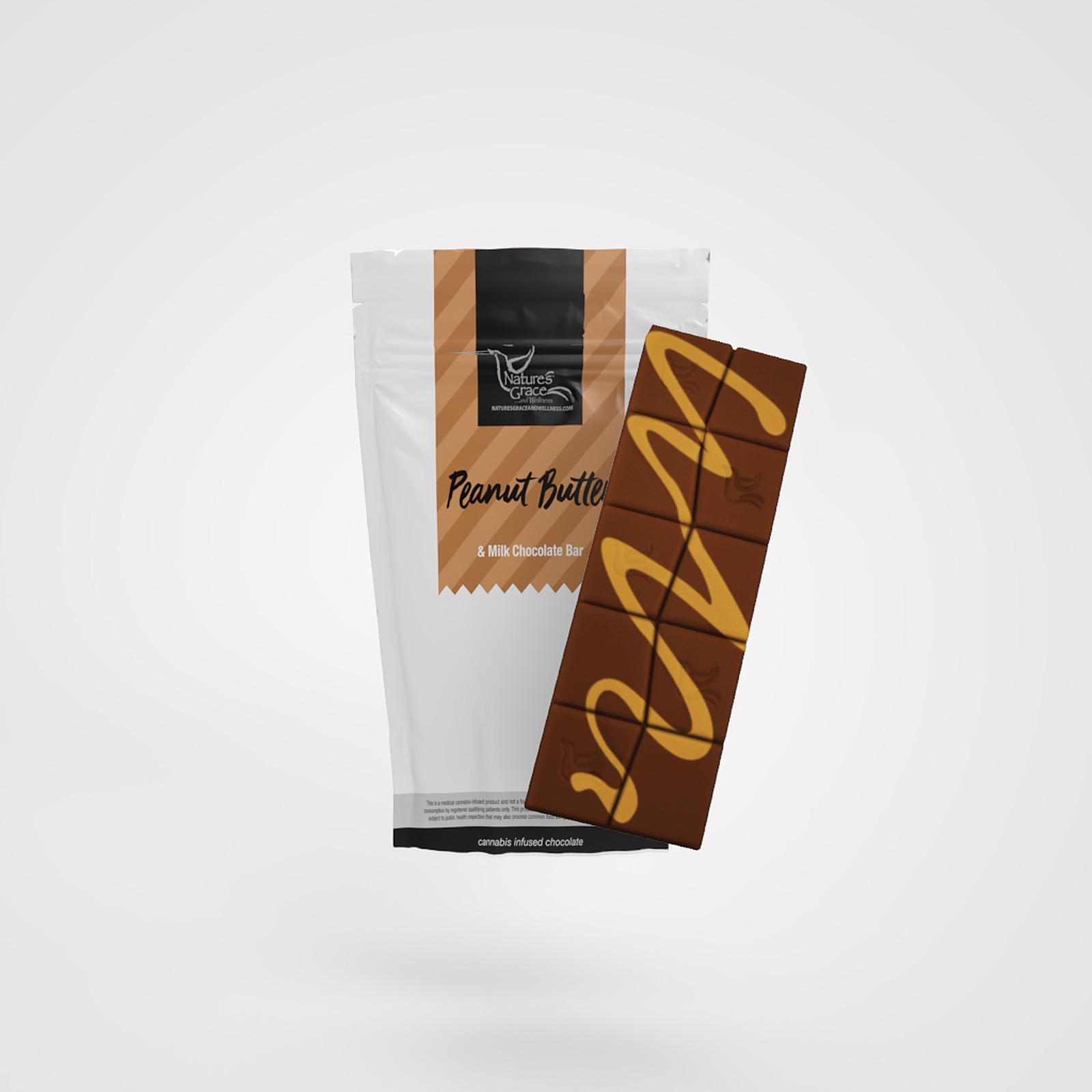 NATURE'S GRACE - PEANUT BUTTER & MILK CHOCOLATE BAR (100MG)